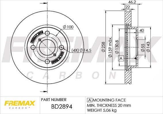 FREMAX BD-2894 - Əyləc Diski furqanavto.az