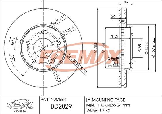 FREMAX BD-2829 - Əyləc Diski furqanavto.az