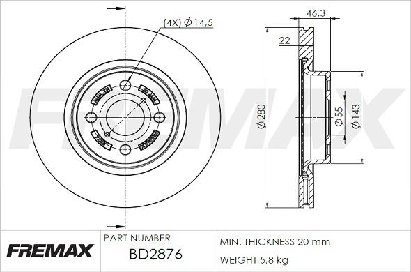 FREMAX BD-2876 - Əyləc Diski furqanavto.az