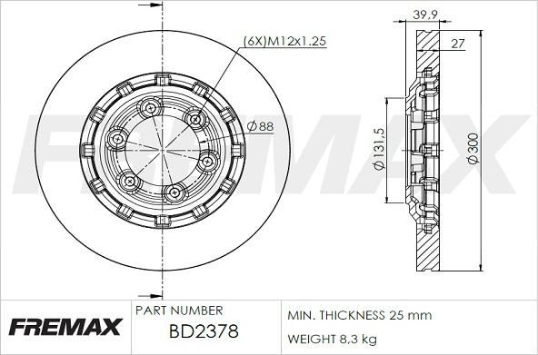 FREMAX BD-2378 - Əyləc Diski furqanavto.az