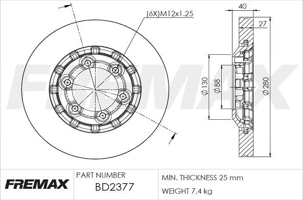 FREMAX BD-2377 - Əyləc Diski furqanavto.az