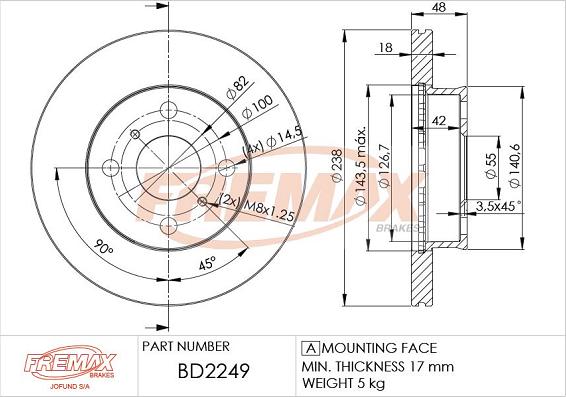 FREMAX BD-2249 - Əyləc Diski furqanavto.az