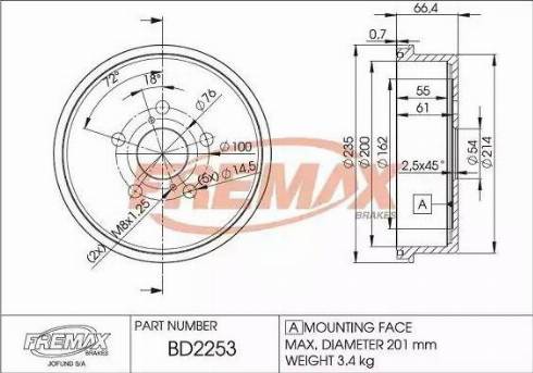 FREMAX BD-2253 - Əyləc barabanı furqanavto.az