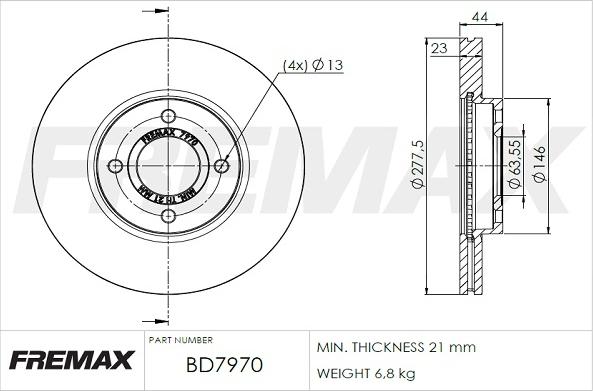 FREMAX BD-7970 - Əyləc Diski furqanavto.az