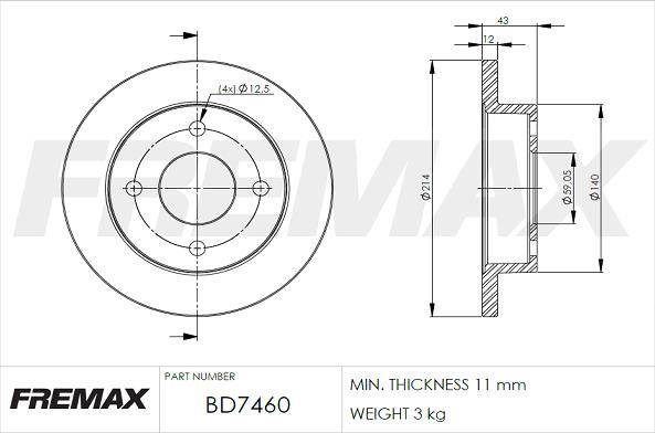 FREMAX BD-7460 - Əyləc Diski furqanavto.az