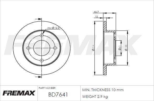 FREMAX BD-7641 - Əyləc Diski furqanavto.az