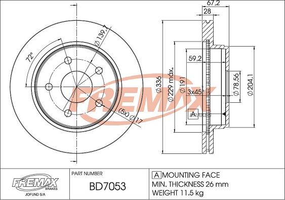 FREMAX BD-7053 - Əyləc Diski furqanavto.az