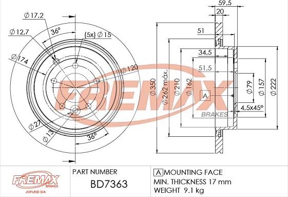 FREMAX BD-7363 - Əyləc Diski furqanavto.az