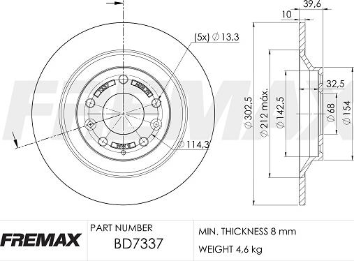 FREMAX BD-7337 - Əyləc Diski furqanavto.az