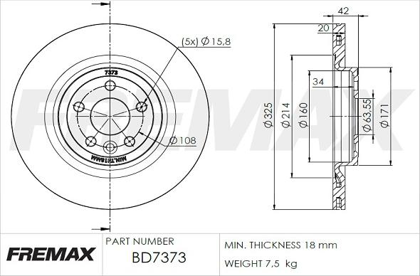 FREMAX BD-7373 - Əyləc Diski furqanavto.az