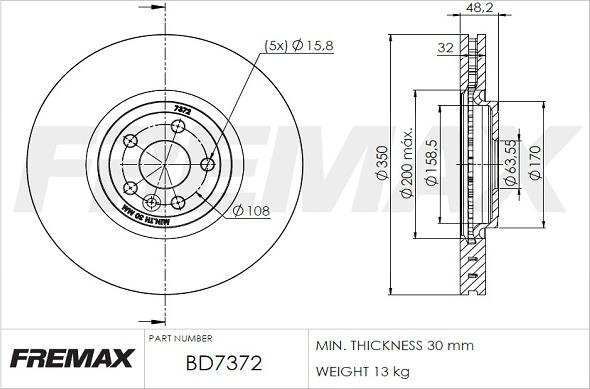 FREMAX BD-7372 - Əyləc Diski furqanavto.az