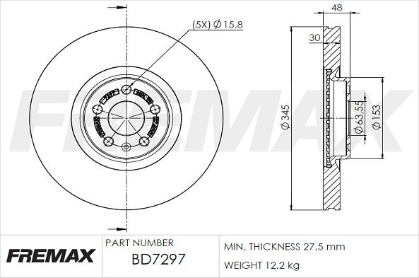 FREMAX BD-7297 - Əyləc Diski furqanavto.az