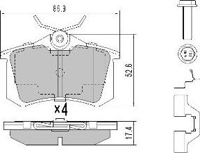 ECHLIN INTERNATIONAL FT-4370 - Əyləc altlığı dəsti, əyləc diski furqanavto.az