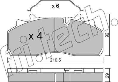 Fri.Tech. 947.0 - Əyləc altlığı dəsti, əyləc diski furqanavto.az