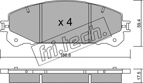 Fri.Tech. 954.0 - Əyləc altlığı dəsti, əyləc diski furqanavto.az