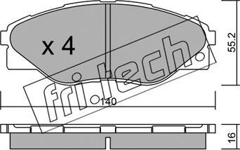 Fri.Tech. 952.0 - Əyləc altlığı dəsti, əyləc diski furqanavto.az