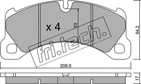 Fri.Tech. 972.0 - Əyləc altlığı dəsti, əyləc diski furqanavto.az