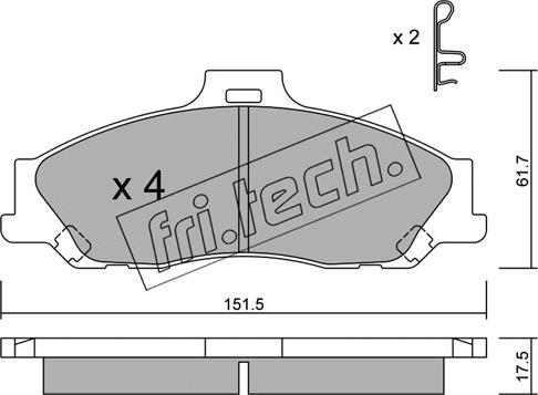 Fri.Tech. 495.0 - Əyləc altlığı dəsti, əyləc diski furqanavto.az