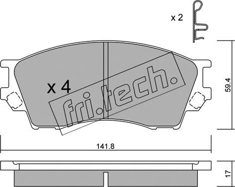 Fri.Tech. 489.0 - Əyləc altlığı dəsti, əyləc diski furqanavto.az