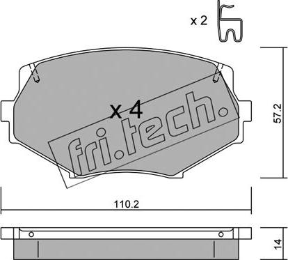 Fri.Tech. 488.0 - Əyləc altlığı dəsti, əyləc diski furqanavto.az