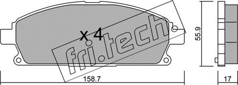 Fri.Tech. 421.0 - Əyləc altlığı dəsti, əyləc diski furqanavto.az