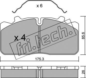 Fri.Tech. 598.0 - Əyləc altlığı dəsti, əyləc diski furqanavto.az