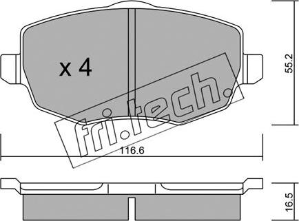 Fri.Tech. 544.0 - Əyləc altlığı dəsti, əyləc diski furqanavto.az