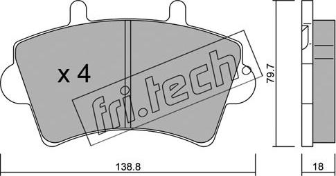 Fri.Tech. 561.0 - Əyləc altlığı dəsti, əyləc diski furqanavto.az