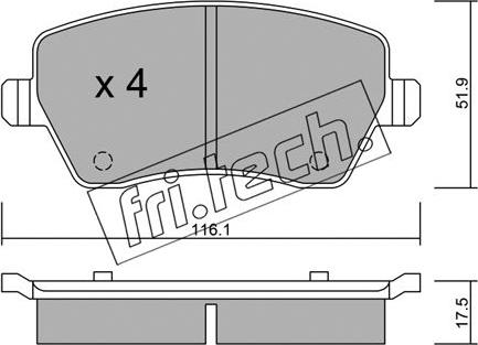 Fri.Tech. 501.0 - Əyləc altlığı dəsti, əyləc diski furqanavto.az