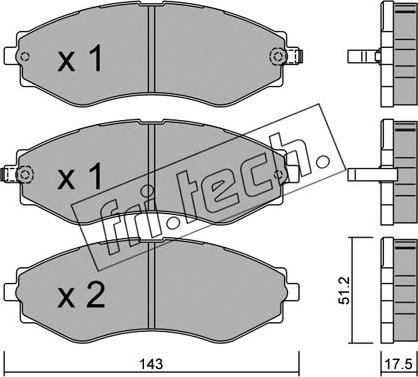 Fri.Tech. 525.0 - Əyləc altlığı dəsti, əyləc diski furqanavto.az