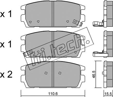 Fri.Tech. 523.0 - Əyləc altlığı dəsti, əyləc diski furqanavto.az