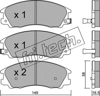 Fri.Tech. 522.0 - Əyləc altlığı dəsti, əyləc diski furqanavto.az