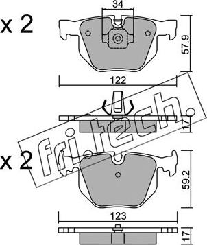 FTE 9005572 - Əyləc altlığı dəsti, əyləc diski furqanavto.az