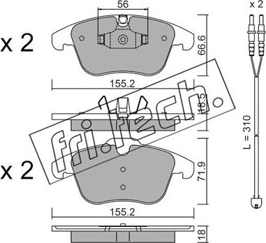 Fri.Tech. 691.5W - Əyləc altlığı dəsti, əyləc diski furqanavto.az