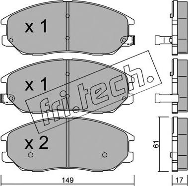 Fri.Tech. 649.0 - Əyləc altlığı dəsti, əyləc diski furqanavto.az