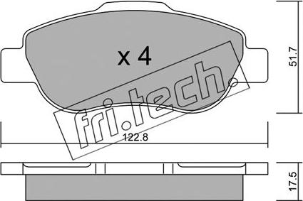 Fri.Tech. 654.0 - Əyləc altlığı dəsti, əyləc diski furqanavto.az