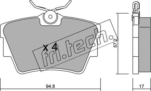 Fri.Tech. 651.0 - Əyləc altlığı dəsti, əyləc diski furqanavto.az