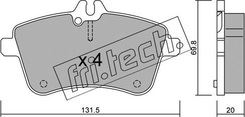 Fri.Tech. 663.0 - Əyləc altlığı dəsti, əyləc diski furqanavto.az