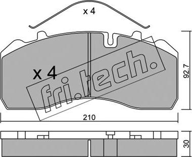 Fri.Tech. 600.0 - Əyləc altlığı dəsti, əyləc diski furqanavto.az