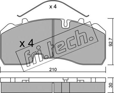 Fri.Tech. 611.0 - Əyləc altlığı dəsti, əyləc diski furqanavto.az