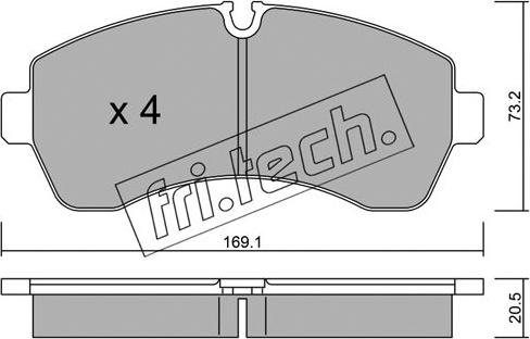 Fri.Tech. 689.0 - Əyləc altlığı dəsti, əyləc diski furqanavto.az