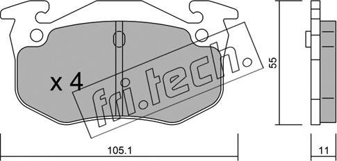 Fri.Tech. 040.2 - Əyləc altlığı dəsti, əyləc diski furqanavto.az