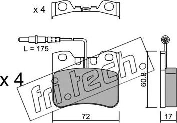 Fri.Tech. 062.0 - Əyləc altlığı dəsti, əyləc diski furqanavto.az