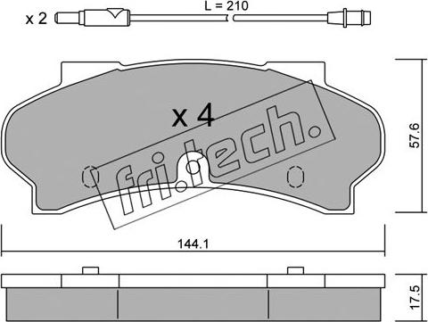 Fri.Tech. 019.1 - Əyləc altlığı dəsti, əyləc diski furqanavto.az