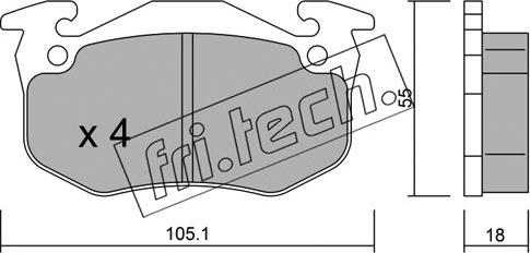 Fri.Tech. 038.4 - Əyləc altlığı dəsti, əyləc diski furqanavto.az