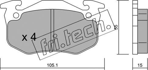 Fri.Tech. 038.5 - Əyləc altlığı dəsti, əyləc diski furqanavto.az