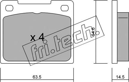 Fri.Tech. 022.0 - Əyləc altlığı dəsti, əyləc diski furqanavto.az