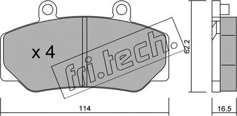 Fri.Tech. 077.0 - Əyləc altlığı dəsti, əyləc diski furqanavto.az