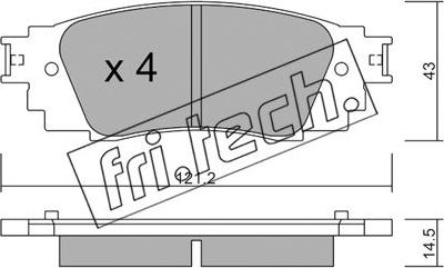 Fri.Tech. 1089.0 - Əyləc altlığı dəsti, əyləc diski furqanavto.az