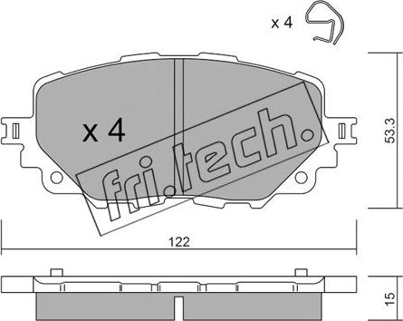 Fri.Tech. 1086.0 - Əyləc altlığı dəsti, əyləc diski furqanavto.az